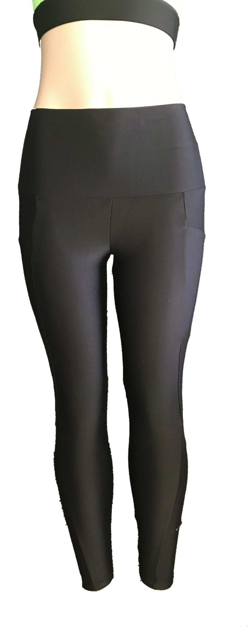 High Waist, Italian Black, Panelled Leggings / Yoga Pants (with a pock –  LLYLΛ