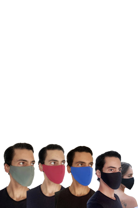 Reusable, 3-Layer, Padded Colour Facemask (Pack of 3)
