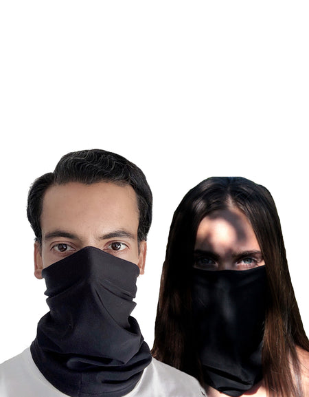 Black Face-buff with Pocket - Pack of 2