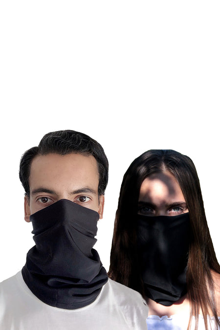 Black Face-buff with Pocket - Pack of 2