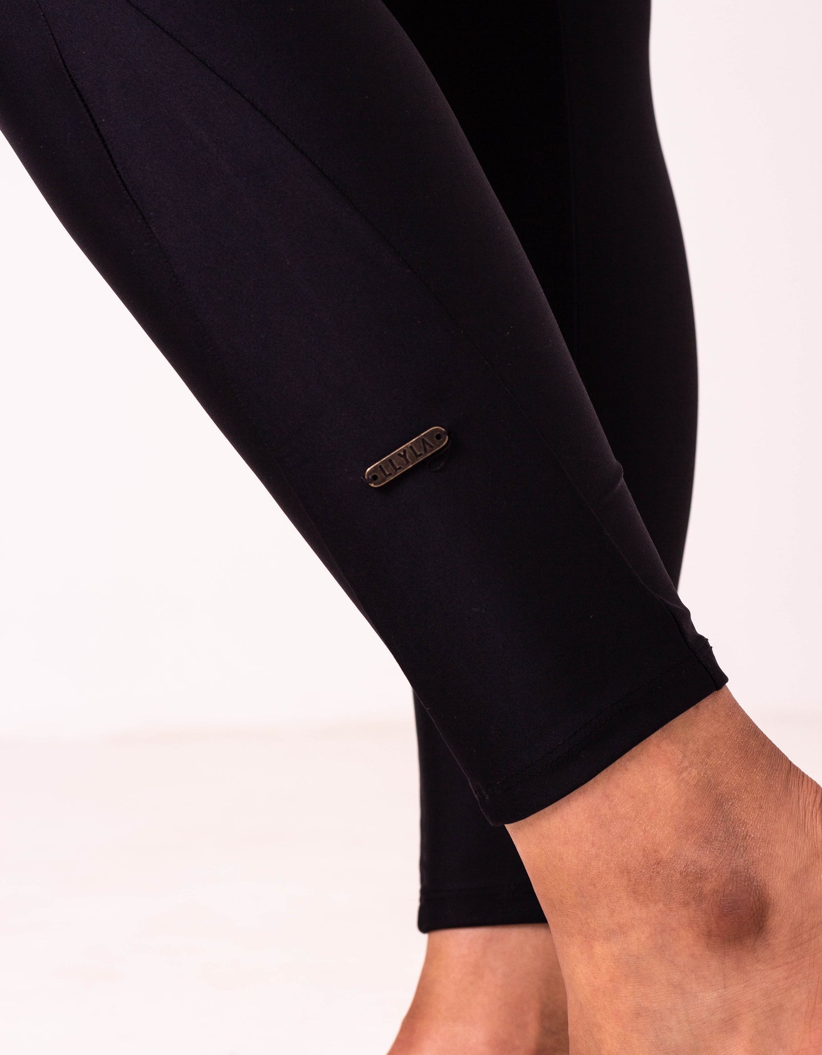 High Waist, Italian Black, Panelled Leggings / Yoga Pants (with a pocket)