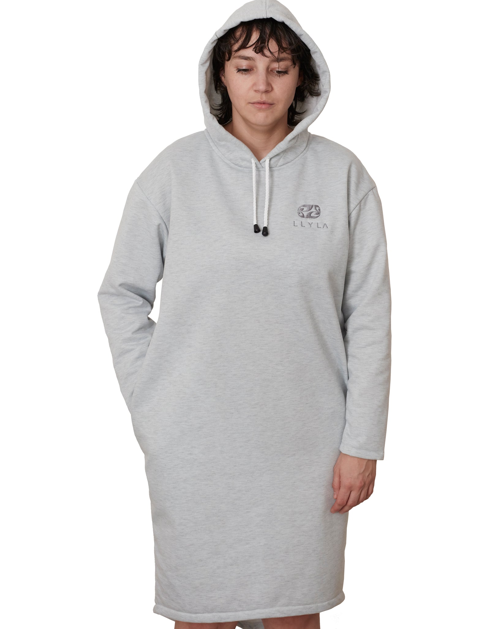 LLYLA Hooded Sweatshirt Dress with Side Pockets – LLYLΛ