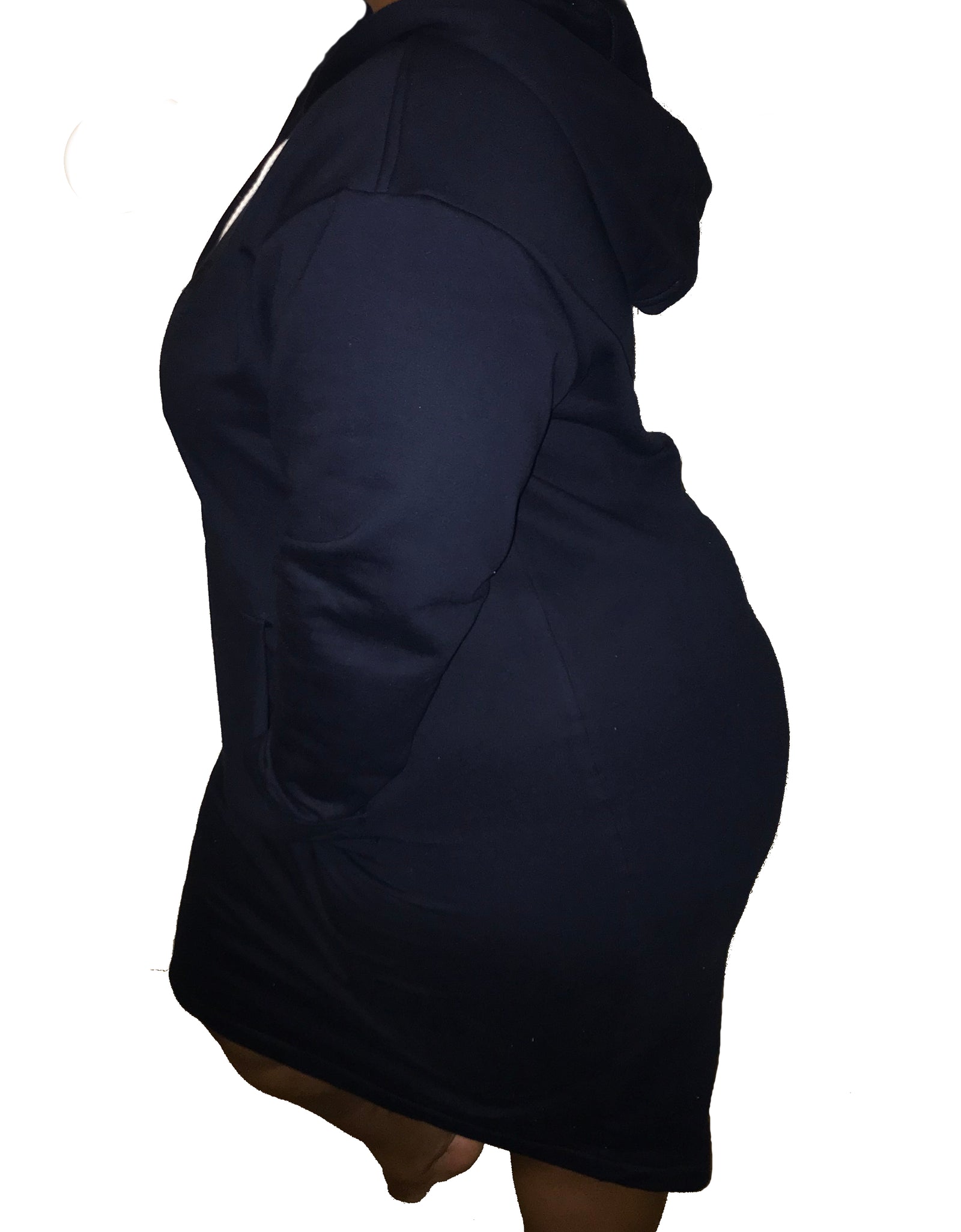 LLYLA 100% Cotton Navy Sweatshirt/Hoodie Front Pocket Dress