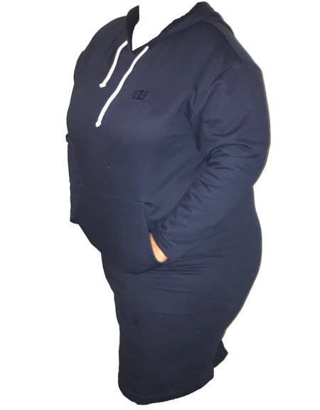 LLYLA 100% Cotton Navy Sweatshirt/Hoodie Front Pocket Dress