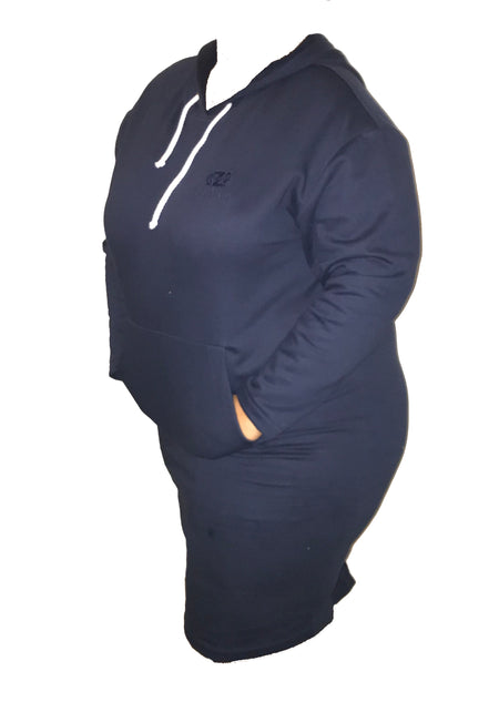 LLYLA 100% Cotton Navy Sweatshirt/Hoodie Front Pocket Dress