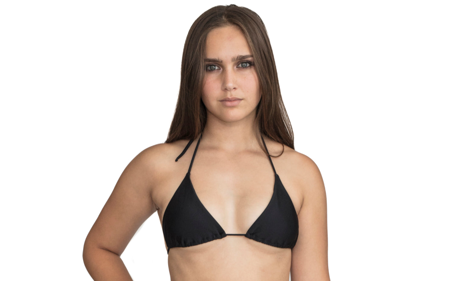 LLYLA Black String Bikini Set - Halterneck triangle bra with ruched ba –  LLYLΛ