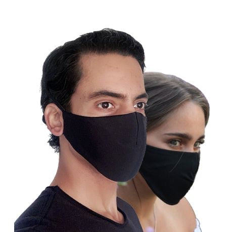 Black 3-Layer, Reusable, Padded Facemasks (Pack of 3)